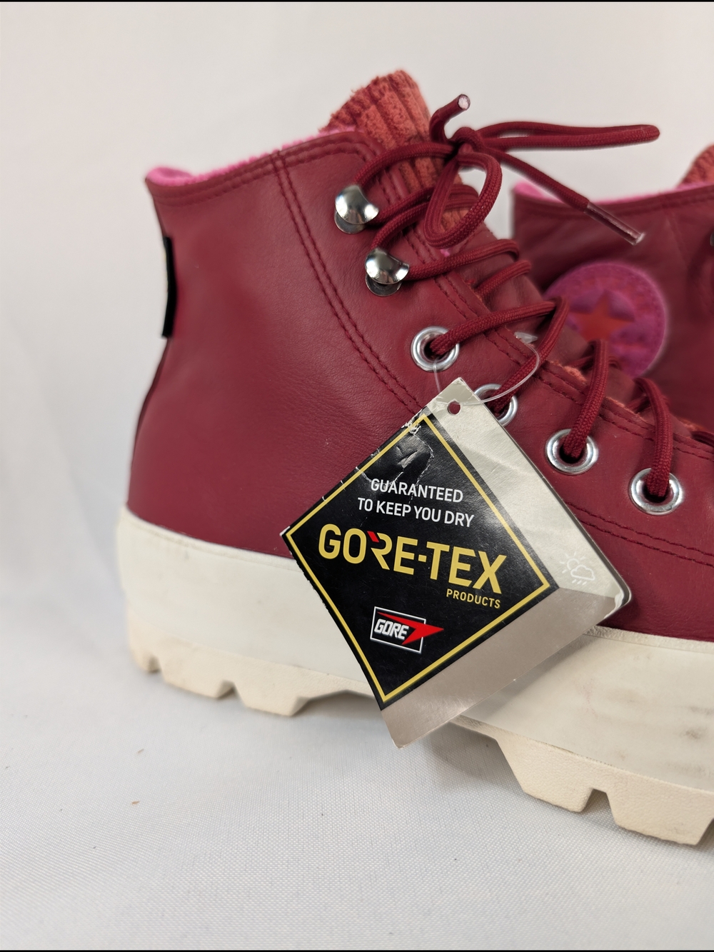 Converse Chuck Lugged Winter Gore-Tex Burgundy Leather Boot Womens Size 9 - Picture 2 of 11